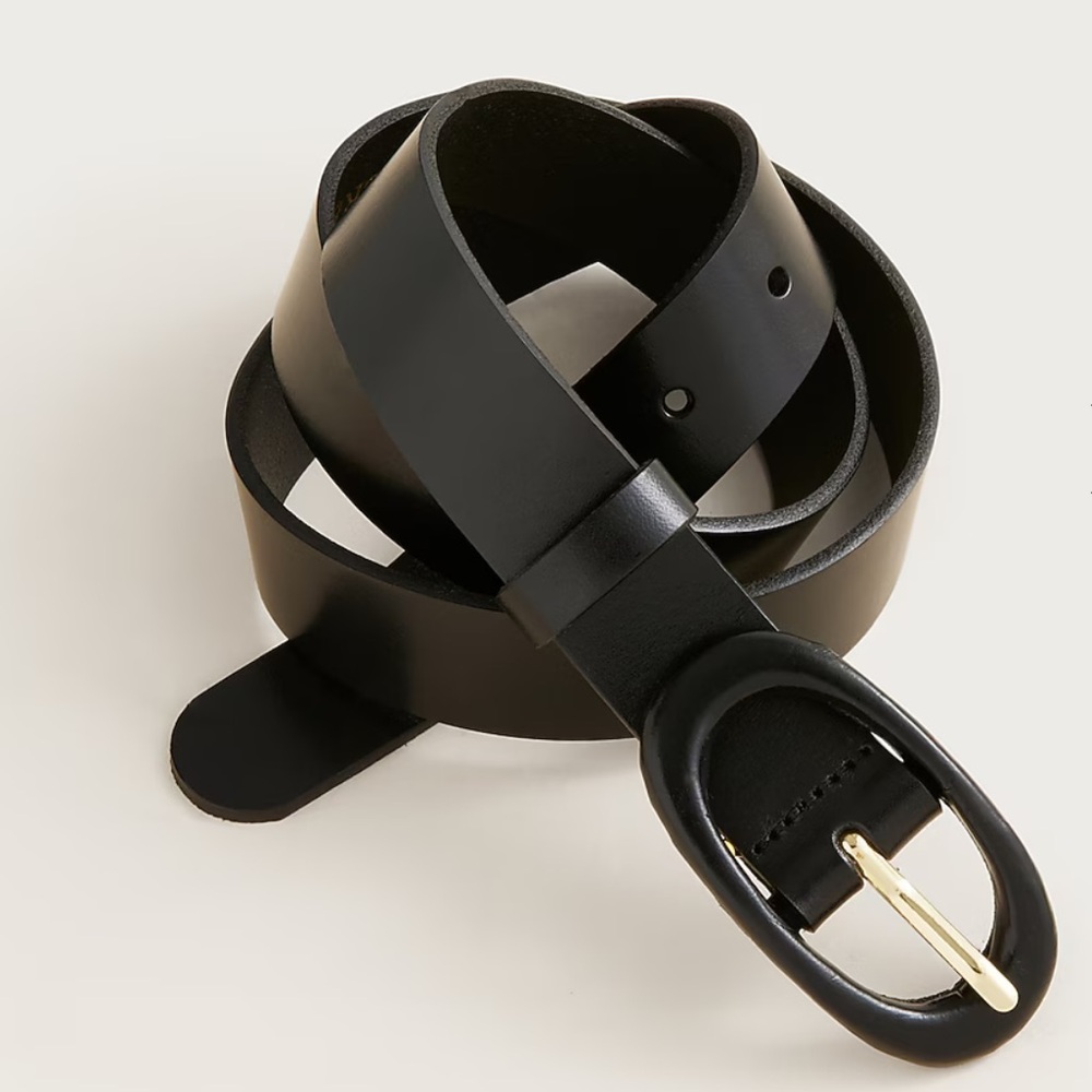 NWT J Crew Tonal buckle belt in leather, size XS Black
